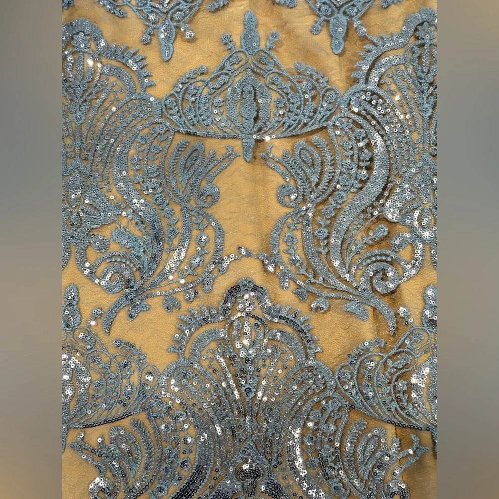 NWOT Free People Night Shimmer Mini Blue Sequin Cocktail Dress Size 0 - Picture 9 of 12